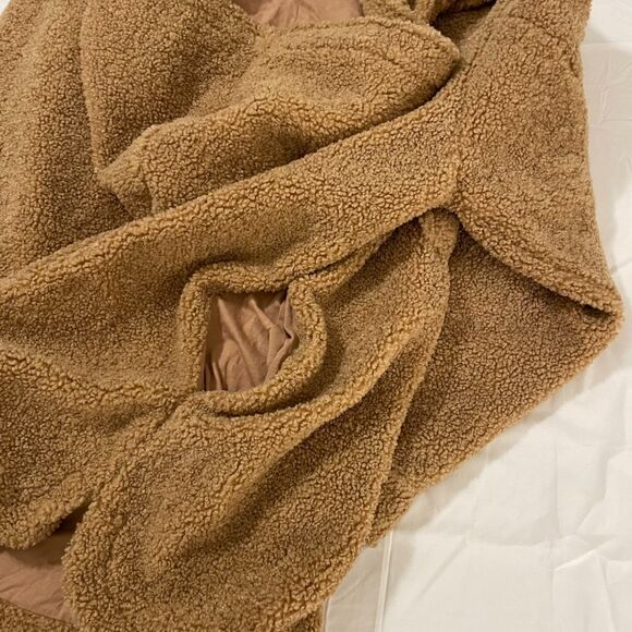 NWT - Sanctuary Teddy Fleece Hooded Jacket, size XXL, brown. - Picture 7 of 11